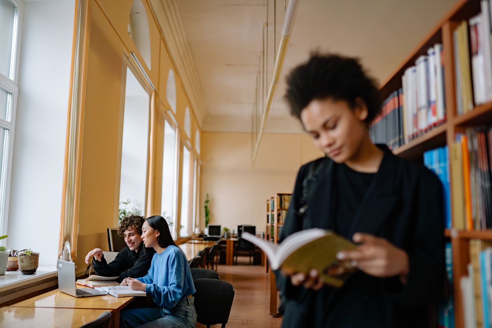 Adult learners studying together